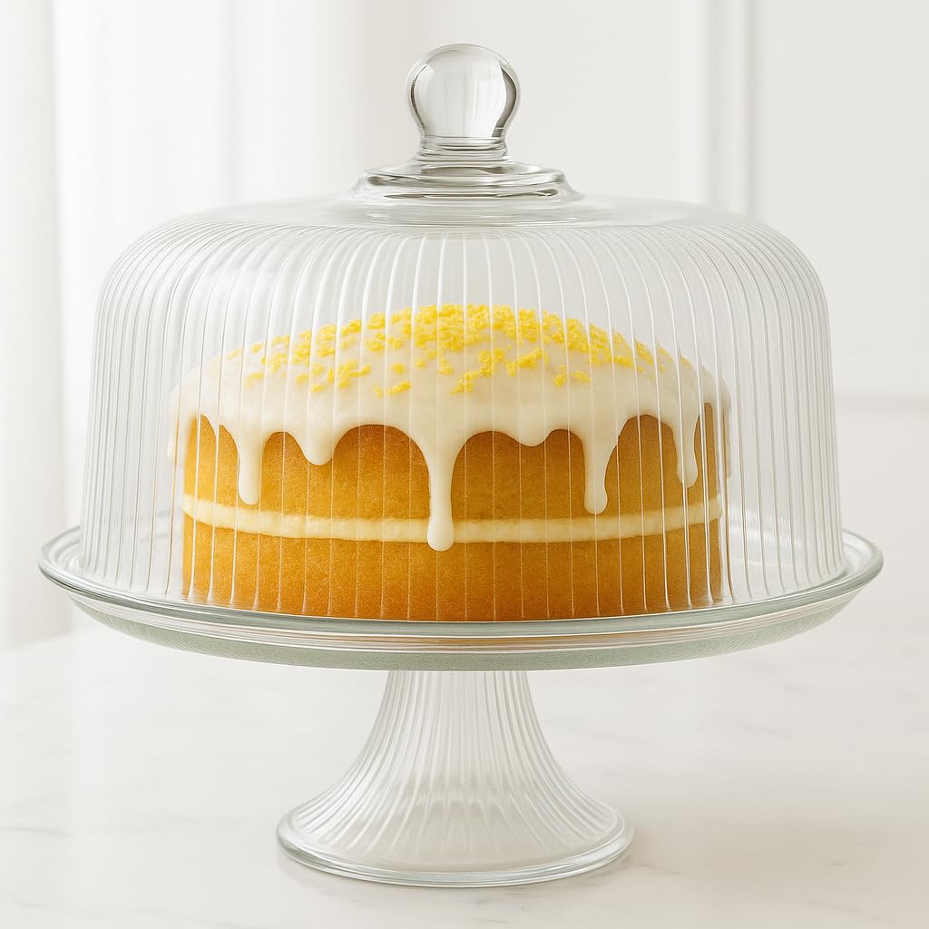 Anchor Hocking Monaco Cake Set, STD, Crystal