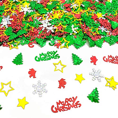 Werich Christmas Confetti Mix, 1.6 oz Red Green Silver Foil Table Scatter (Merry Christmas) – party decor