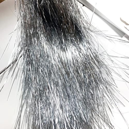 Heyiwell Silver 2000 Strands Iridescent Tinsel Icicles for Christmas Tree Decorations, 18 Inch