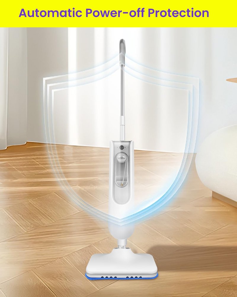 Steam Mop for Floor Cleaning, Effortless Ergonomic Design Floor Steamer for Hardwood and Tile, Adjustable Steam Modes, 1500W High Power, 16.4ft Cord, 400Ml XL Tank, 2 Washable Pad (1)