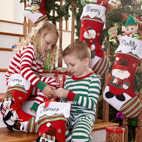 Personalized Christmas Stocking with Embroidered Name - 3D Plush Fox