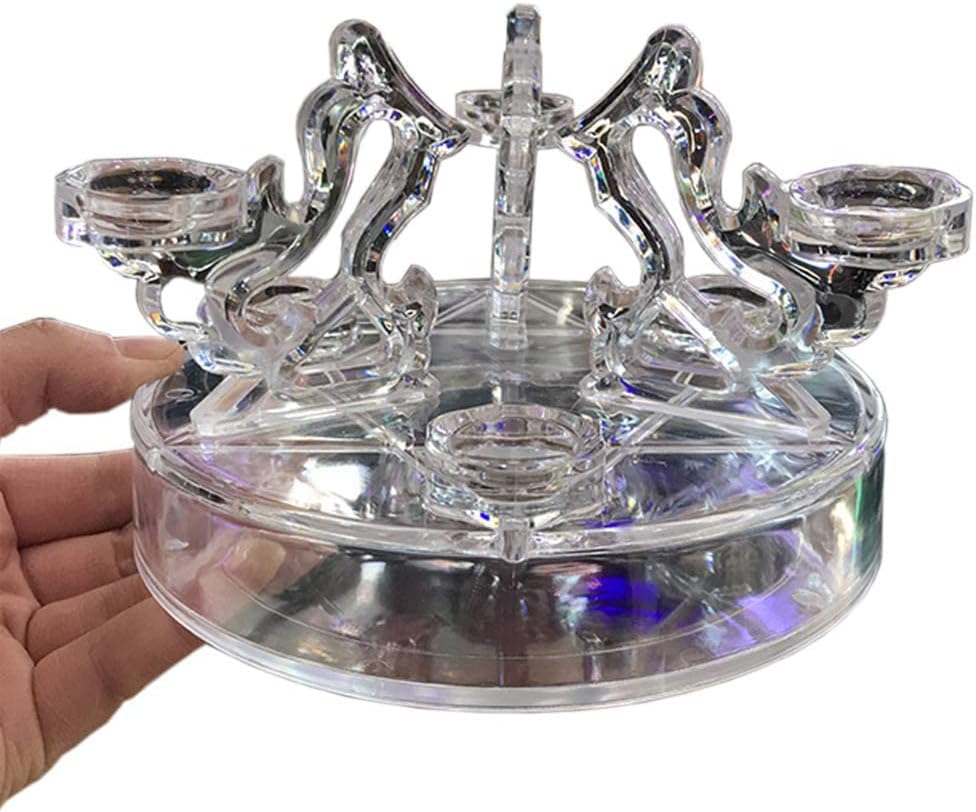 Skiennix Acrylic Crystal Ball Display Stand - Transparent Glass Sphere Holder for 7 Balls