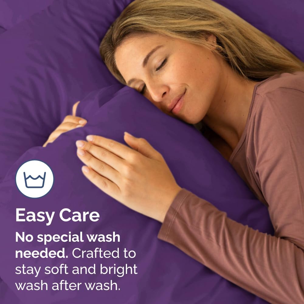 Queen Pillow Cases by [Brand Name] - Ultra Soft Hotel Quality - Cozy & Wrinkle-Free - 2 Piece Set in Purple