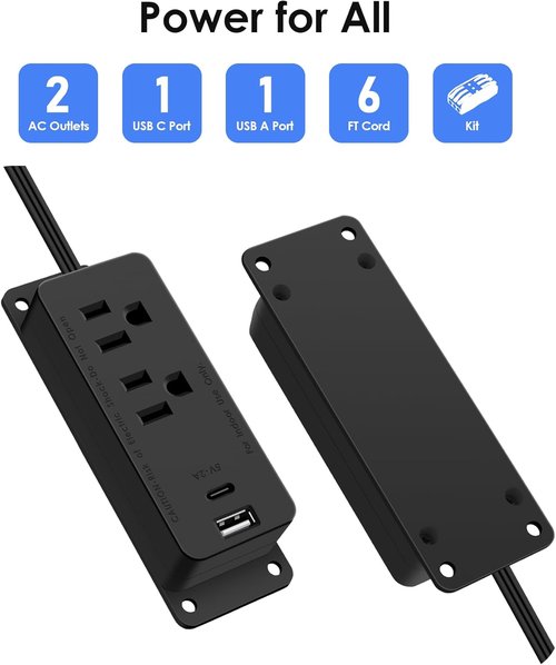 Gun Safe Power Outlet Kit - Electrical Outlet with USB-C Port for Dehumidifiers & Lights | 6FT