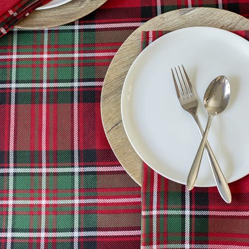 Benson Mills Holiday Plaid Tablecloth (Red, 60" X 104" Rectangular)