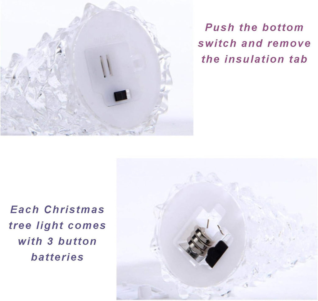 Skiennix Acrylic Christmas Tree Lamp - Enchanted 7-Color Changing Lights | Mini 5 x 2 Inch Table Decor (3 Pack)