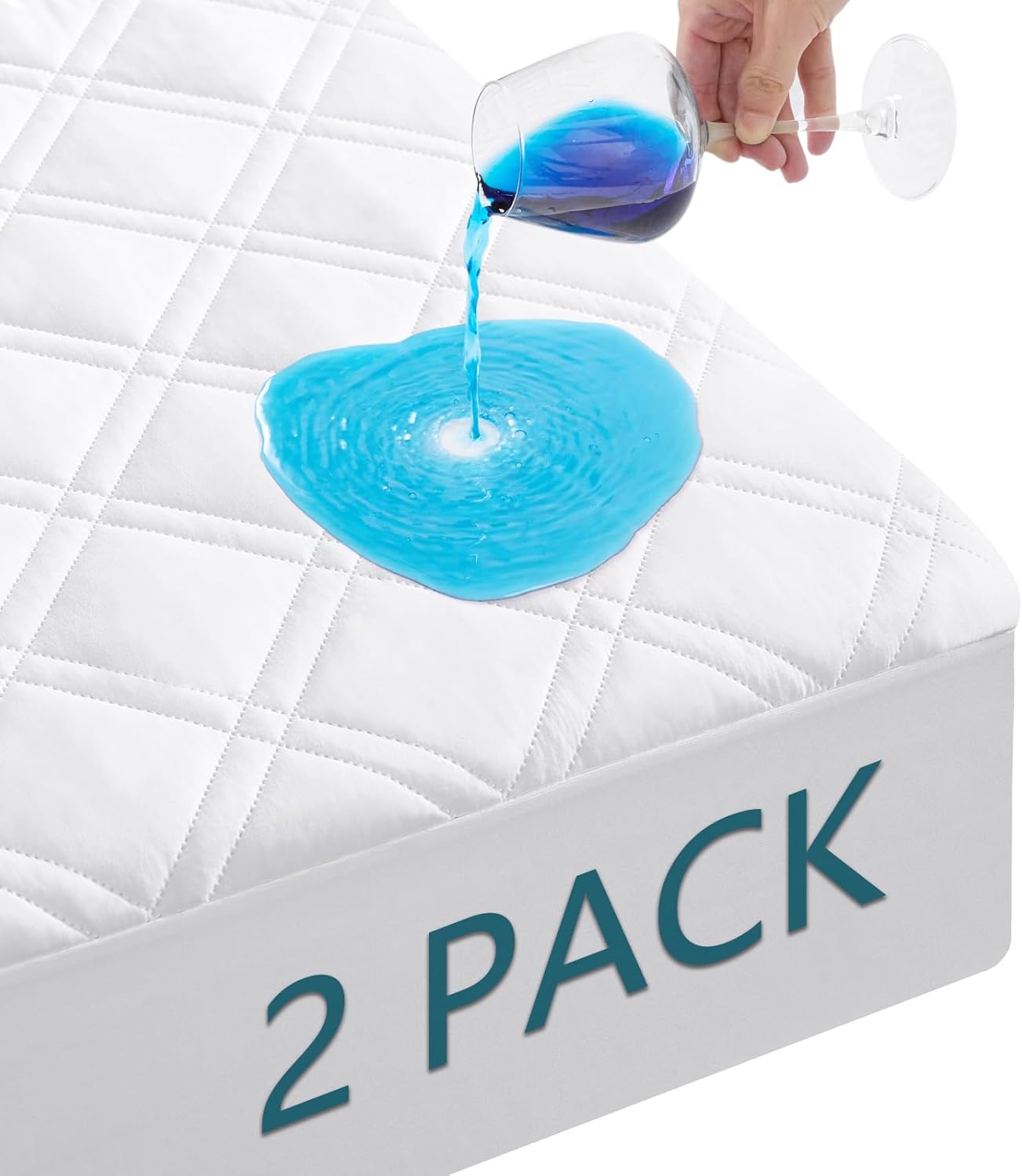 Skiennix Waterproof Mattress Protector - Soft Noiseless Queen Size Cover with Deep Pocket | Washable & Cool Sleep