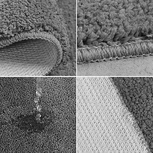 3-Piece Soft Bathroom Rug Set - Non-Slip Absorbent Bath Mat and Toilet Cover