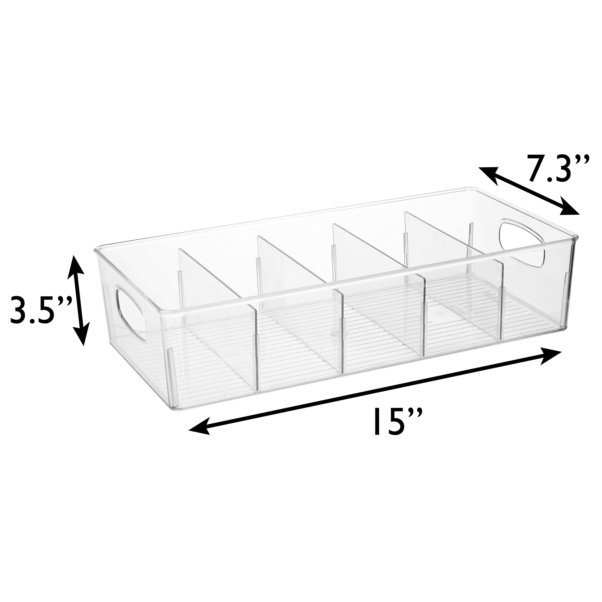 ClearSpace Plastic Pantry Organization and Storage Bins with Removable Dividers – Perfect Kitchen Organization or Kitchen Storage – Refrigerator Organizer Bins, Cabinet Organizers (4 Pack XL)