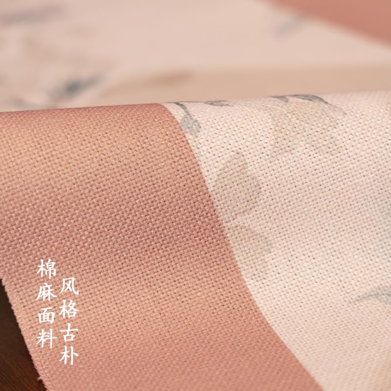 Qpfxt-fragrantgarden Blush Pink Tassel Table Runner 13x85in Thick Cotton Linen