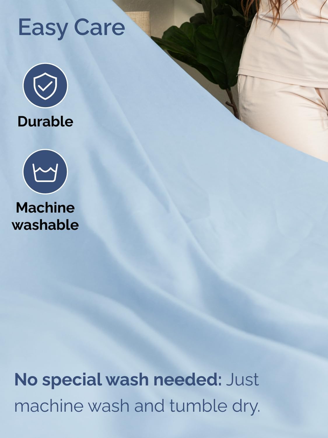 Skiennix Extra Deep Twin Sheet Set | 4-Piece Breathable Cooling Bedding - Soft, Wrinkle-Free Light Blue