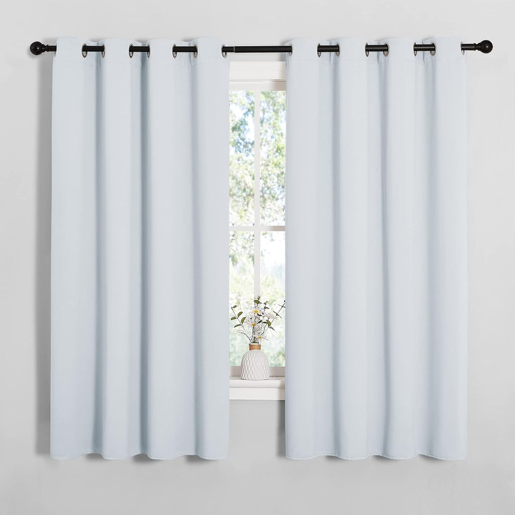 NICETOWN Blackout Curtain Panels - Thermal Insulated Grommet Top Drapes | Greyish White, 2 Panels, W55 x L57-Inch