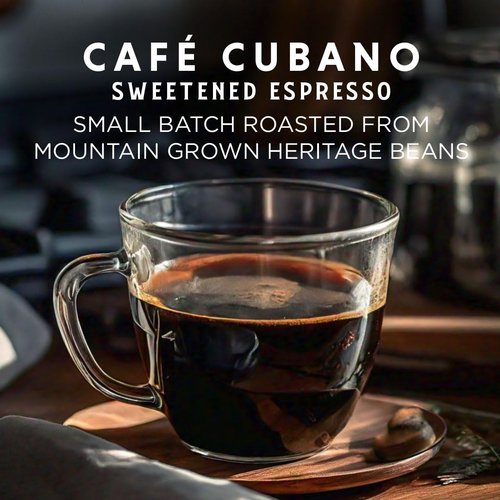 Oriente Sweetened Espresso Coffee Pods, 18 ct, Dark Roast Flavored Cuban Inspired Coffee in Single Serve Pods - 100% Arabica Coffee, Compatible with Keurig K Cups Maker