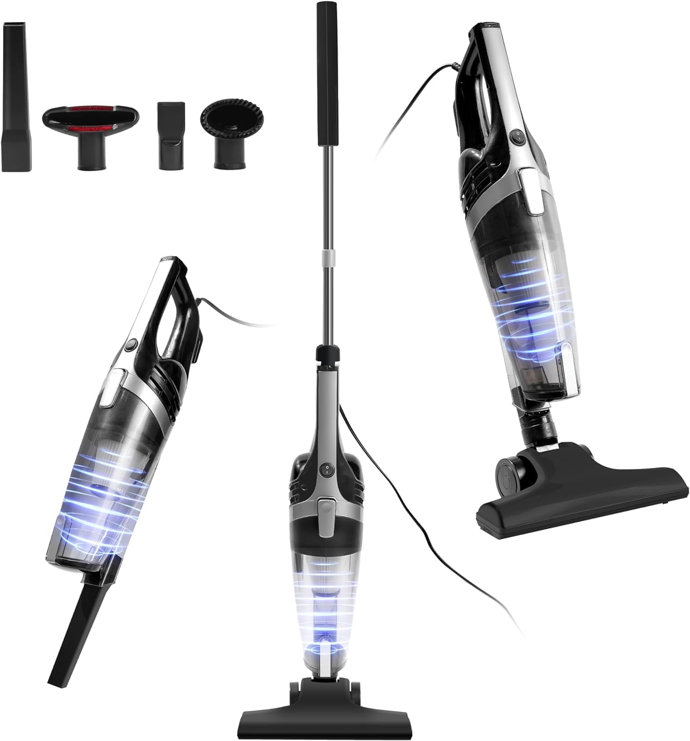 Skiennix Corded Stick Vacuum Cleaner - 20Kpa Powerful Suction | 16Ft Cord, 2-in-1 Handheld for Pet Hair & Hardwood Floors