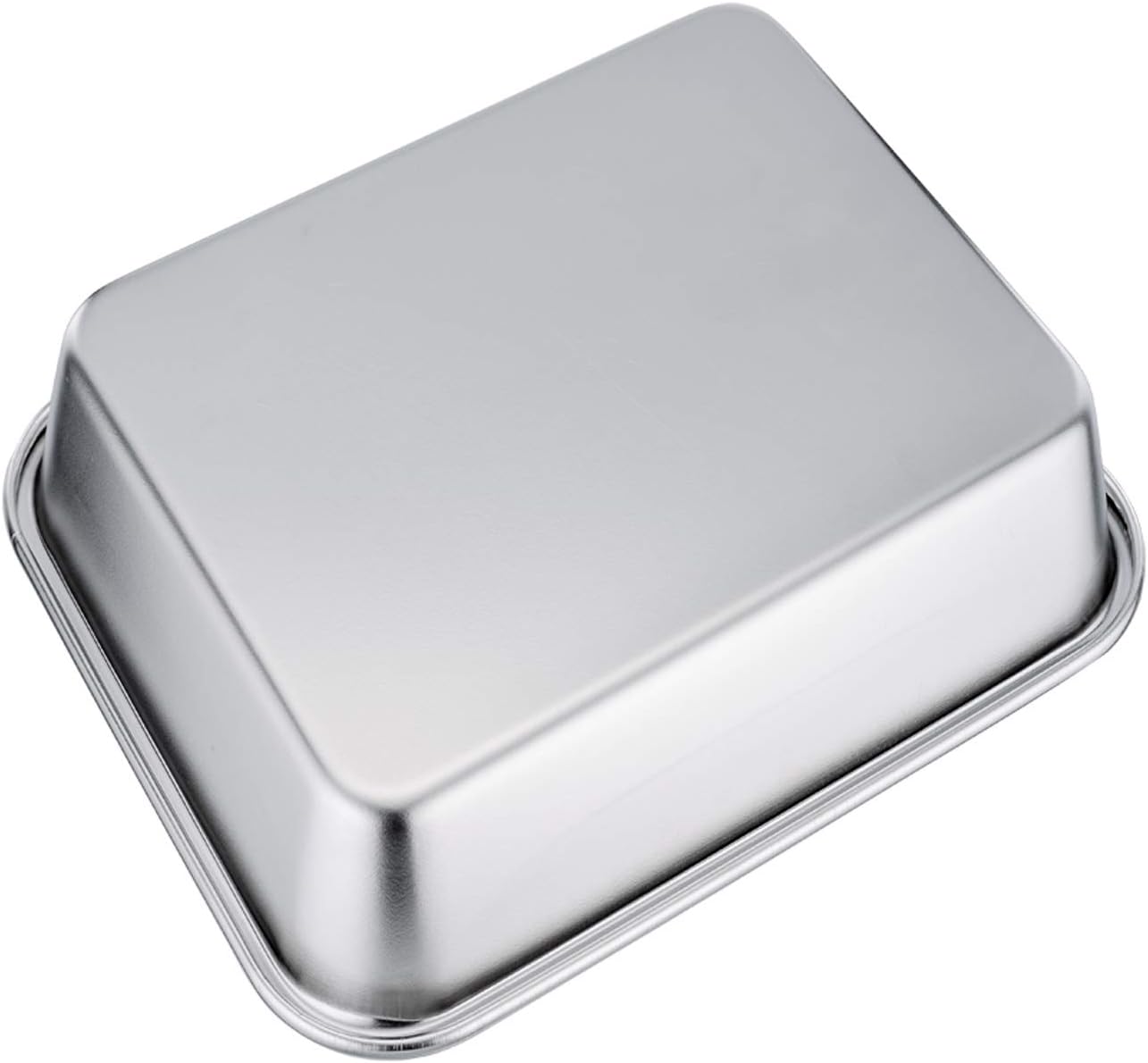 TeamFar Rectangular Cake Pan - Stainless Steel Brownie & Lasagna Casserole | 8"x10"x3", Rust-Free & Easy Clean