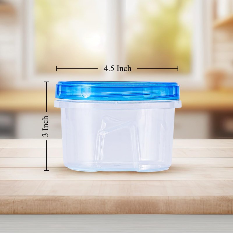 RFAQK 24 PCS Freezer Storage Containers with Lids-12 Plastic 16 oz Deli Containers with 12 Screw Lids-Freezer Containers for Soup with Twist Top Lids-Reusable Plastic Box for Lunch, Gym, Travel