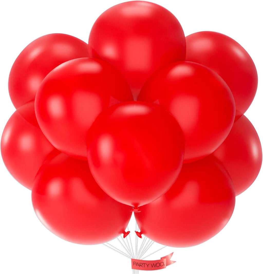 PartyWoo Red Helium Balloons - 20pcs 18 Inch for Birthday, Graduation & Celebrations | Vibrant Red Decor