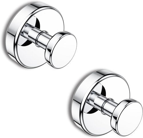 Bntuk Suction Cup Hooks - Durable Shower & Bath Hanging Hooks | 2 Pack, Chrome Finish
