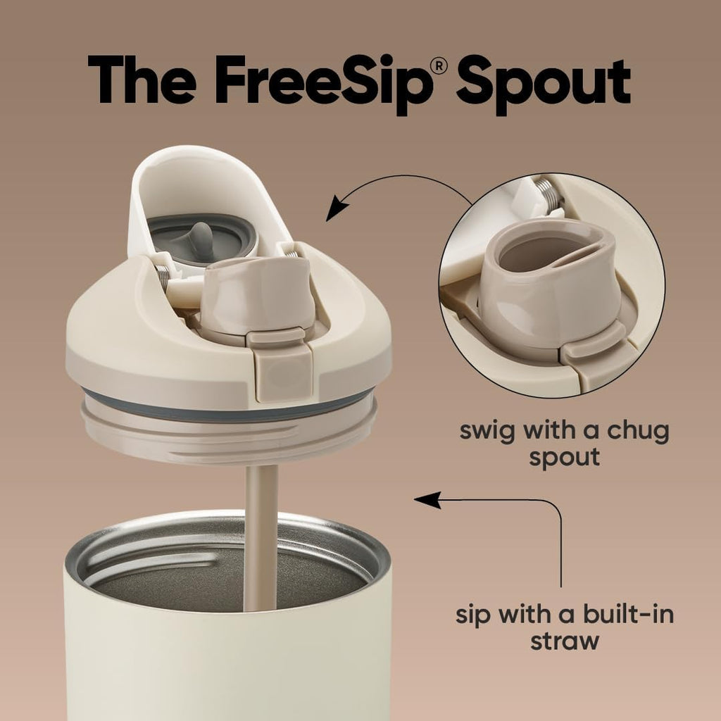 Owala FreeSip Tumbler - 40-Oz. Stainless Steel - Tan (Lightly Toasted) for Ultimate Hydration