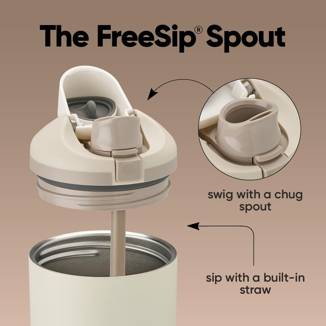 Owala FreeSip Tumbler - 40-Oz. Stainless Steel - Tan (Lightly Toasted) for Ultimate Hydration