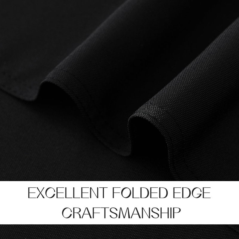 Romanstile 6 Pack Black Round Tablecloth 108 Inch, Reusable and Washable Circle Table Clothes, Stain Resistant Polyester Fabric Table Cover for Wedding, Party, Banquet, Gathering