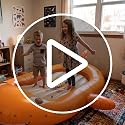 Kids Inflatable Travel Bed with Bumpers and Pump - Portable Toddler Mattress