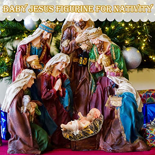 Baby Jesus Nativity Figurine Set with Velvet Gift Bags - Resin Christmas Decoration, 2.76 Inches