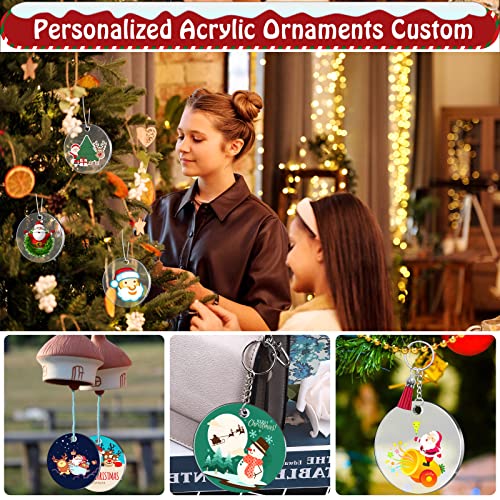 Clear Round Acrylic Ornament Blanks with Hole - 4 Inch (30 Pack) for DIY Crafts