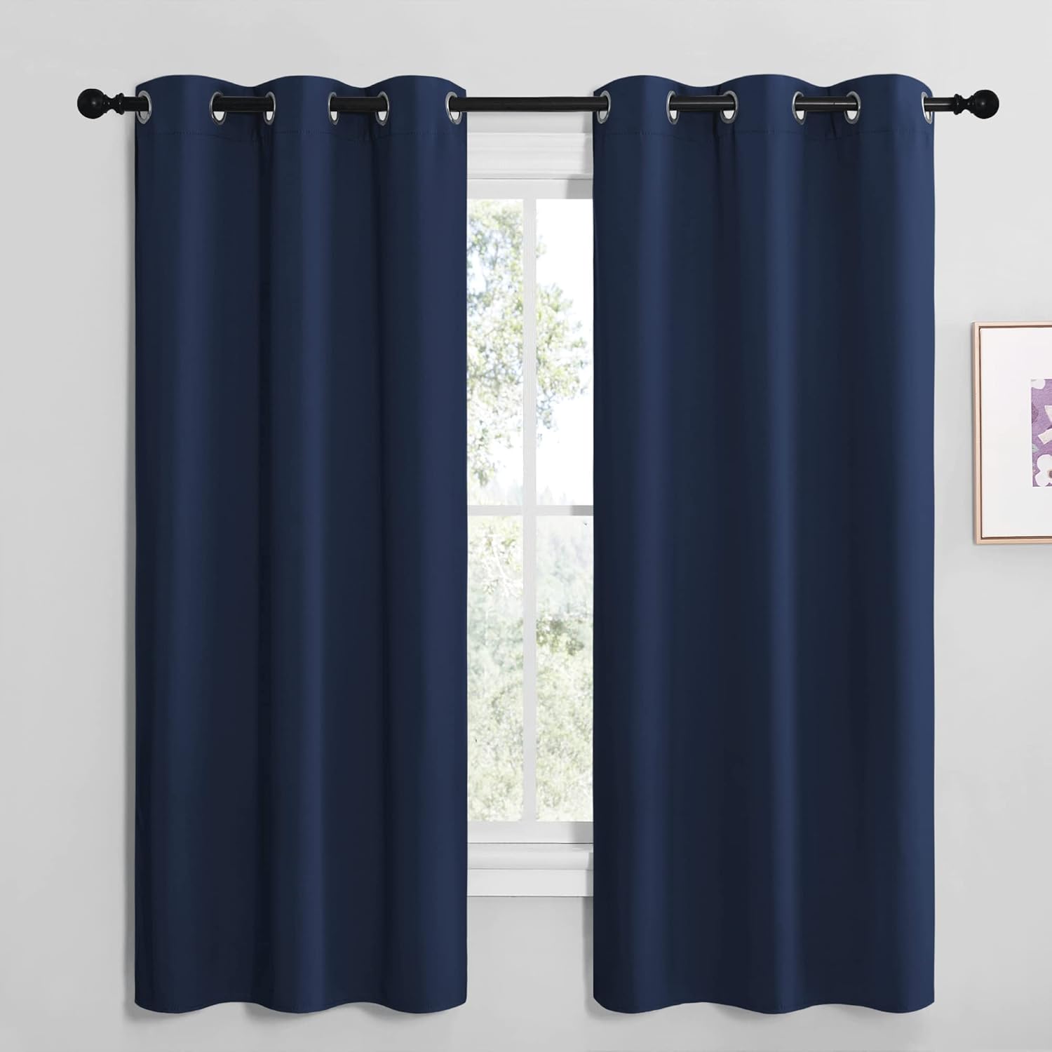 NICETOWN Blackout Curtains - All Season Thermal Insulated Grommet Drapes for Kids' Room | Navy, 42 x 68 Inches