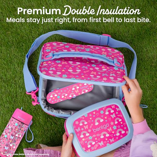 Bentgo Kids Insulated Reusable Lunch Bag - Rainbows & Butterflies