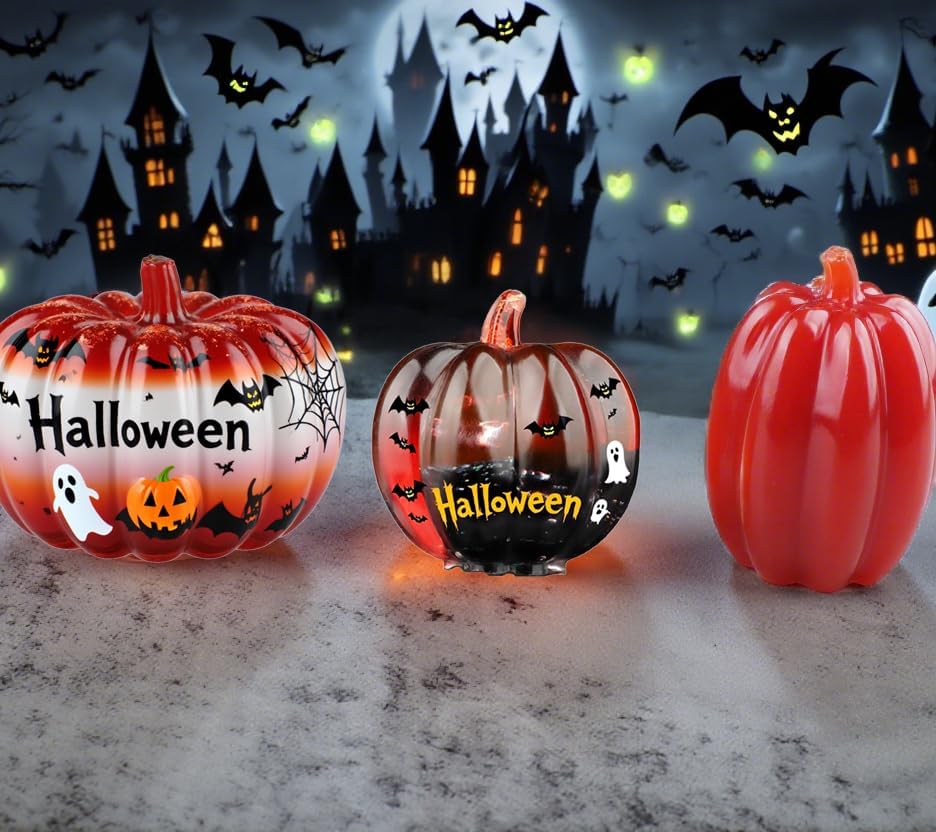 Skiennix 3D Pumpkin Resin Molds - 3-Pack Silicone Molds for Epoxy, Soap, and Candle Making | Halloween Decor