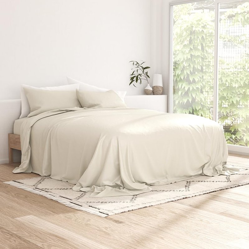 Linen Market - King Sheets - Cooling Bed Sheets Set - Deep Pocket Up to 16" - Breathable & Soft Bed Sheets & Pillowcases - Hotel Luxury Silky Soft - King Size Bed Sheets Set - 4 Piece, Ivory
