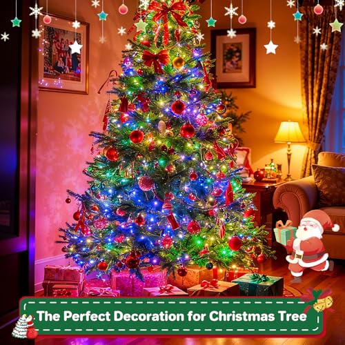 FairyGlim Christmas Cluster Lights 52ft 800LED Multicolor Plug-In Indoor/Outdoor