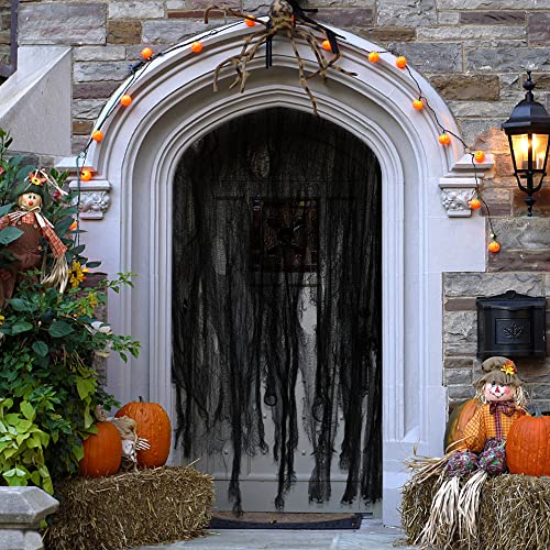 Halloween Black Creepy Cloth Gauze (500" x 39") - Haunted House Decor