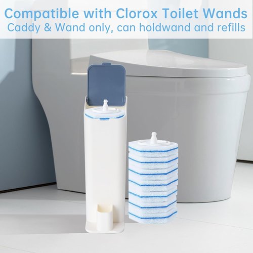 Clorox Toilet Wand Holder - Compatible & Convenient Storage Solution | White & Blue Design
