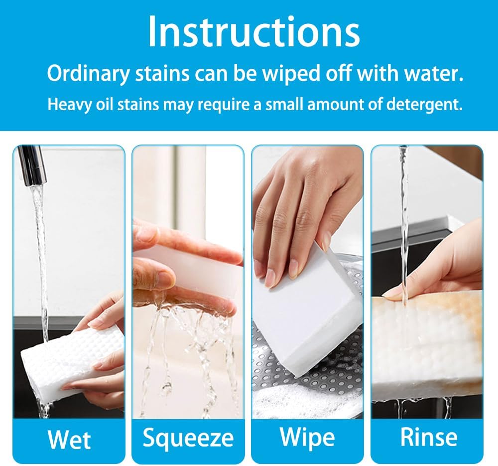 SmilinFit Magic Sponge Erasers - 50 Pack Melamine Foam Pads for Powerful Multi-Functional Cleaning