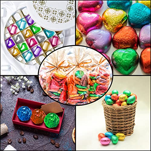 Rose Embossed 300Pcs Aluminium Foil Candy Wrappers for Chocolate Bars - Gift Packaging