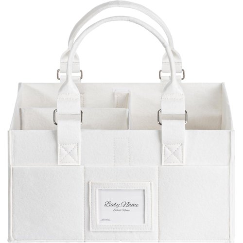 PaoveFor Baby Diaper Caddy Organizer for Neborn Essential Boy or Girl, Nursery Must Haves, White, Large