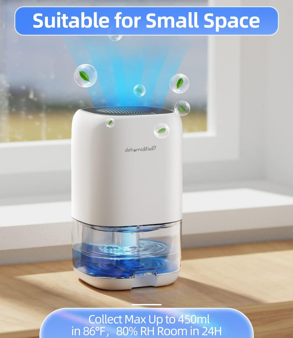 Skiennix Dehumidifier - Quiet 35 OZ Compact Unit with Auto Shut Off | Ideal for Bedrooms, Bathrooms, RVs, and Closets