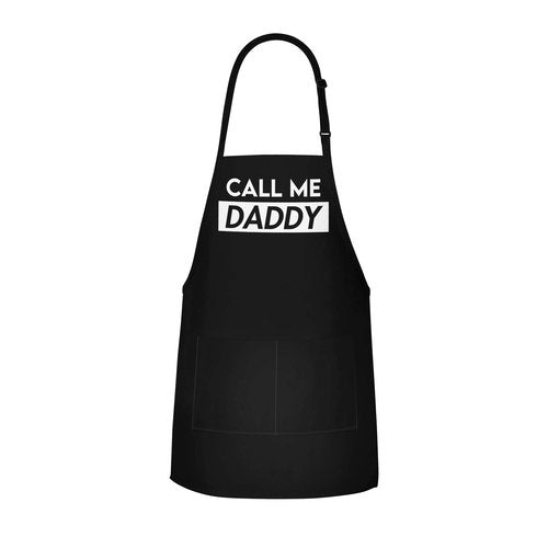APRON DADDY Funny Apron for Men - Call Me Daddy - Adjustable Large 1 Size Fits All - Poly/Cotton Cooking Apron with 2 Pockets - Joke Apron BBQ Gift for Dad, Husband, Chef