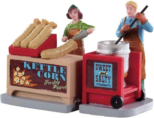 Lemax Kettle Corn Stand - Set of 2 for Festive Events & Parties | Perfect for Outdoor Fun