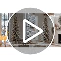 Glitzhome 7.5ft Flocked Pencil Spruce Pre-Lit Christmas Tree with 350 Warm White Lights