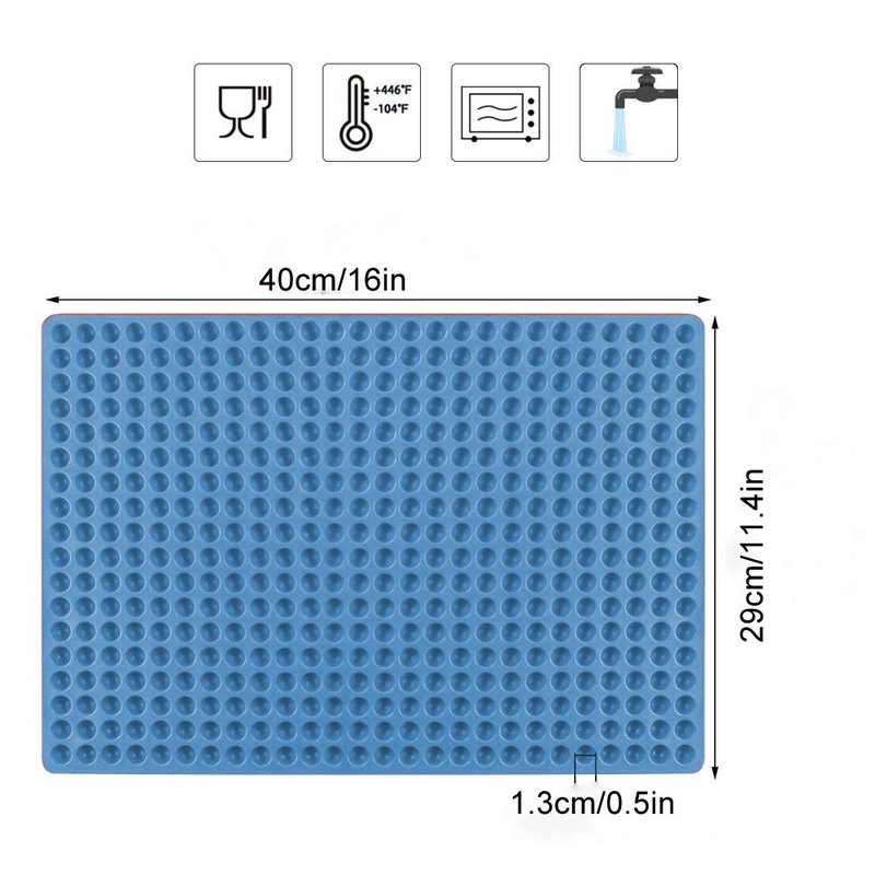 2 Pack 468 Cavity Mini Round Silicone Mold Dog Treats Pan for Cookies, ZONPEN Pet Treats Baking Mold Small Dot Cake Decoration Silicone Baking Mat Cooking Sheets with Red and Blue …