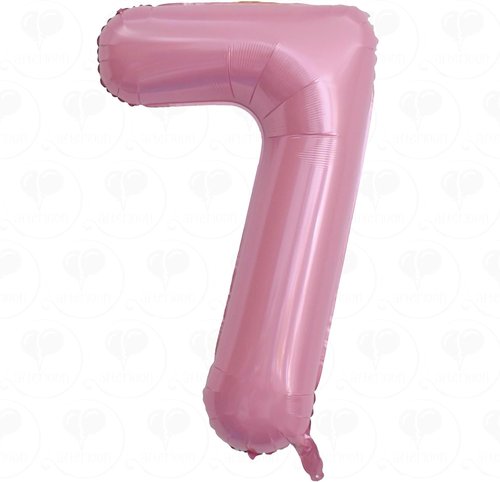 AFTERLOON® Jumbo 40 Inch Pink Foil Number 7 Balloons - Perfect for 7th Birthday Parties & Celebrations
