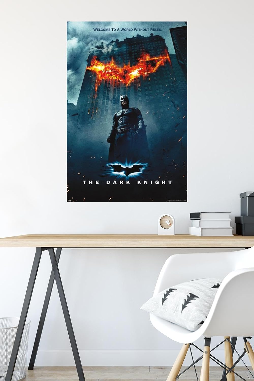 Trends International Batman Logo On Fire Wall Poster - 22.375" x 34" Unframed Decor