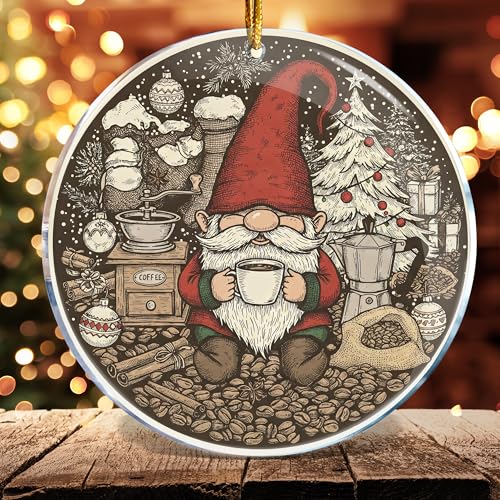 Family Gnome Christmas Ornament - Funny Gag Gifts for Women & Men - Acrylic Holiday Decor