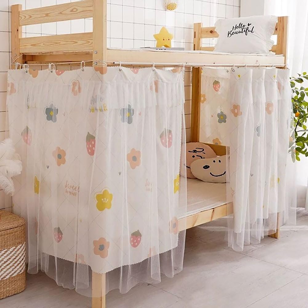 XGOPTS Bottom Bunk Bed Curtains Students Dormitory Bunk Bed Curtains Loft Bedroom Privacy Curtains Single Sleeper Blackout Cloth Bed Tent Curtain Shading Net Lightproof Bedding Spread Curtain Canopy