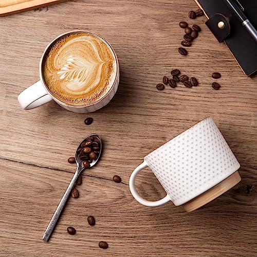 Off-White 12 OZ Stackable Ceramic Coffee Mugs Set of 4 | GBhome
