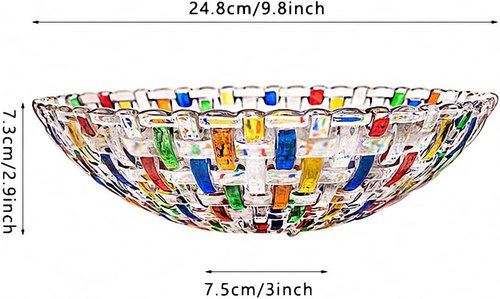 MAGCOLOR Hand Painted Colorful Woven Glass Crystal Salad & Fruit Bowl - Elegant Centerpiece for Home & Events
