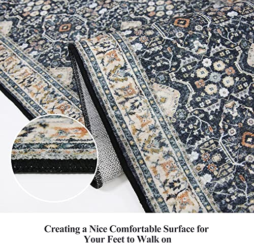 2x12 Non-Slip Runner Rug, Washable Vintage Hallway Floor Mat for Kitchen